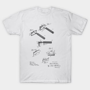 Safety Razor Vintage Patent Hand Drawing T-Shirt